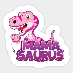 'MamaSaurus Pink Dino' Cool Dinosaurs T Rex Gift Sticker